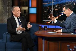 Tom Hanks kynnti nýjan drykk nú á dögunum í þætti hjá Stephen Colbert.