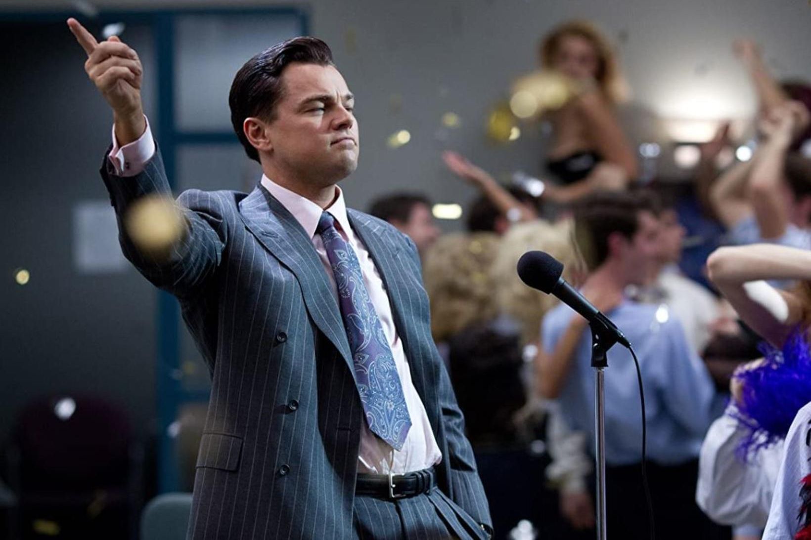 Leikarinn Leonardo DiCaprio í kvikmyndinni The Wolf on Wall Street.
