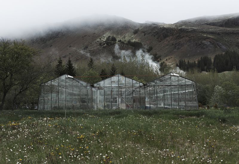 In his work, Valdimar Thorlacius explores the town of Hveragerði and its people, among the hot springs, clouds of steam and greenhouses.