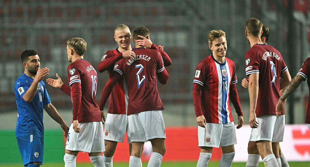 Norðmenn fagna sigrinum.