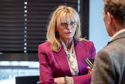 Heiða Björg Hilmisdóttir borgarstjóri ræðir við blaðamann mbl.is í Ráðhúsi Reykjavíkur í dag.