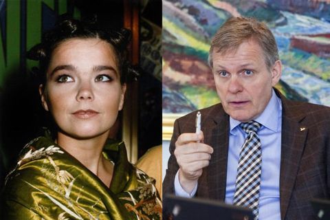 Björk Guðmundsdóttir and Jón Gunnarsson.