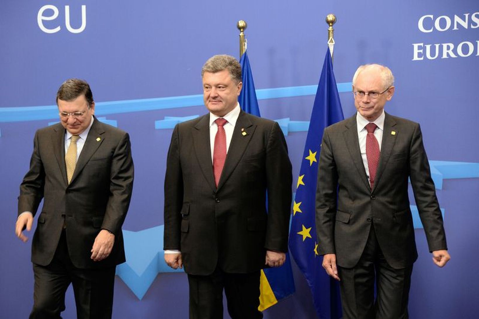 Jose Manuel Barroso, forseti framkvæmdastjórnar ESB, forseti Úkraínu, Petro Porosénkó …
