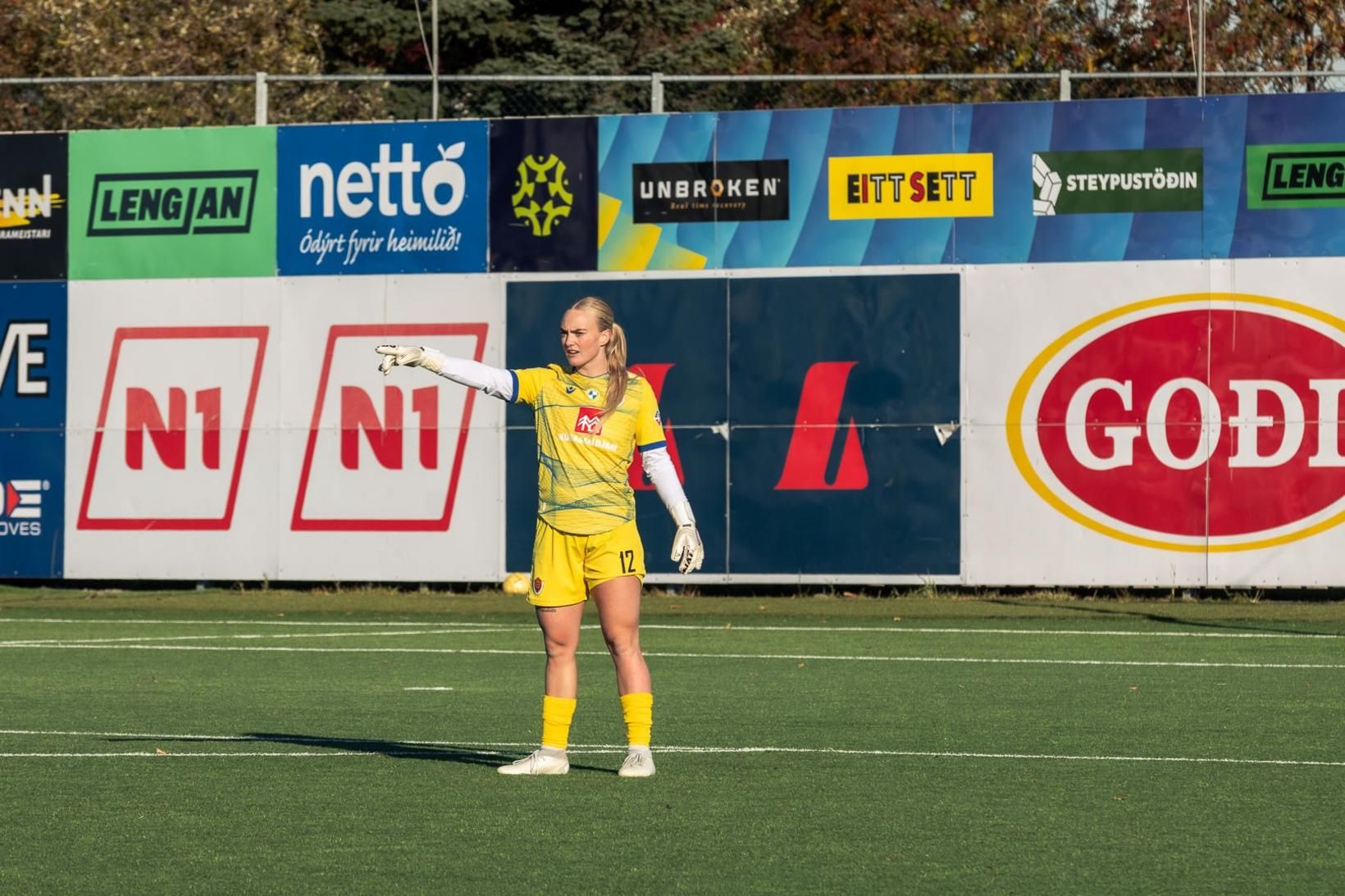 Birta Guðlaugsdóttir, markvörður Víking R., í leiknum í dag.