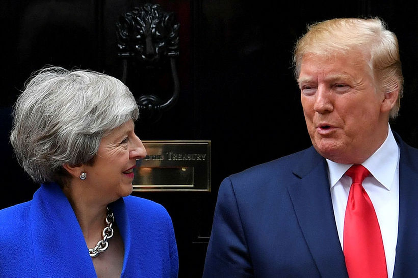 Theresa May og Donald Trump.