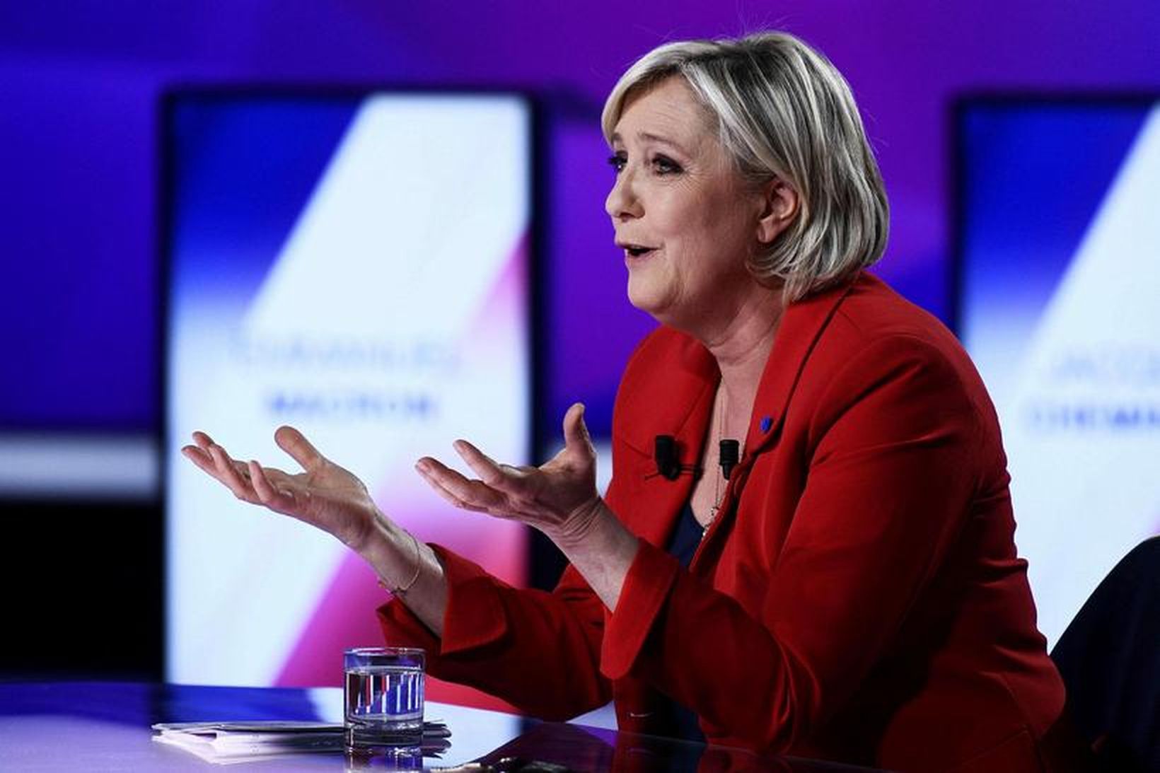 Marine Le Pen var spurð spjörunum úr í viðtali í …