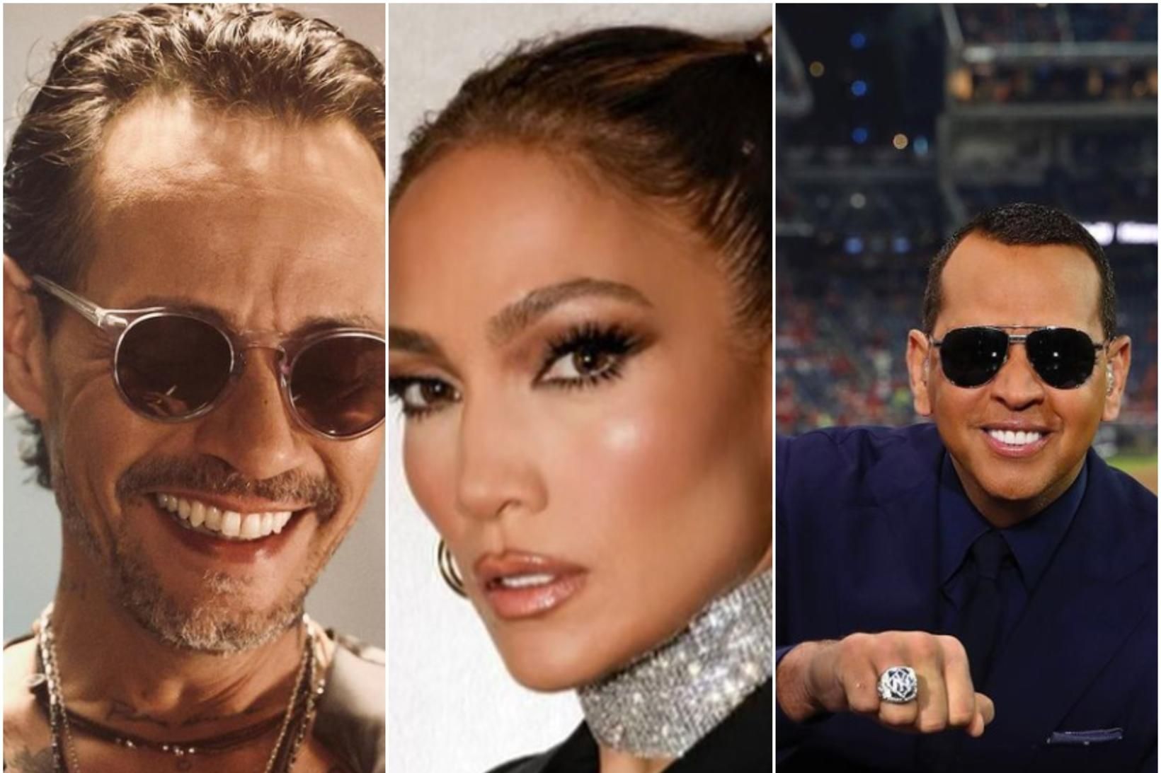 Marc Anthony, Jennifer Lopez og Alex Rodriguez.