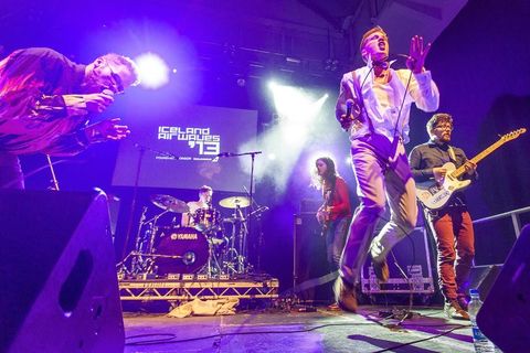 Grísalappalísa, here playing at Iceland Airwaves, is signed to the 12Tónar label in Iceland.