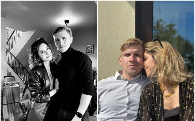 Parið hefur verið hamingjusamt og ástfangið í tvö ár.