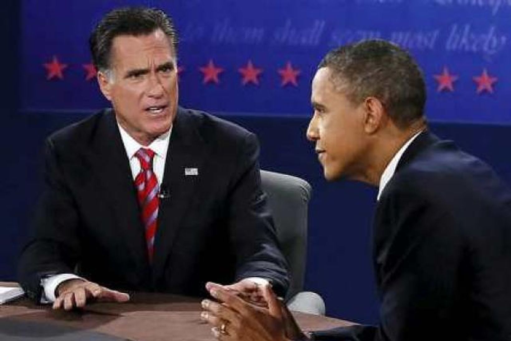 Romney og Obama karpa