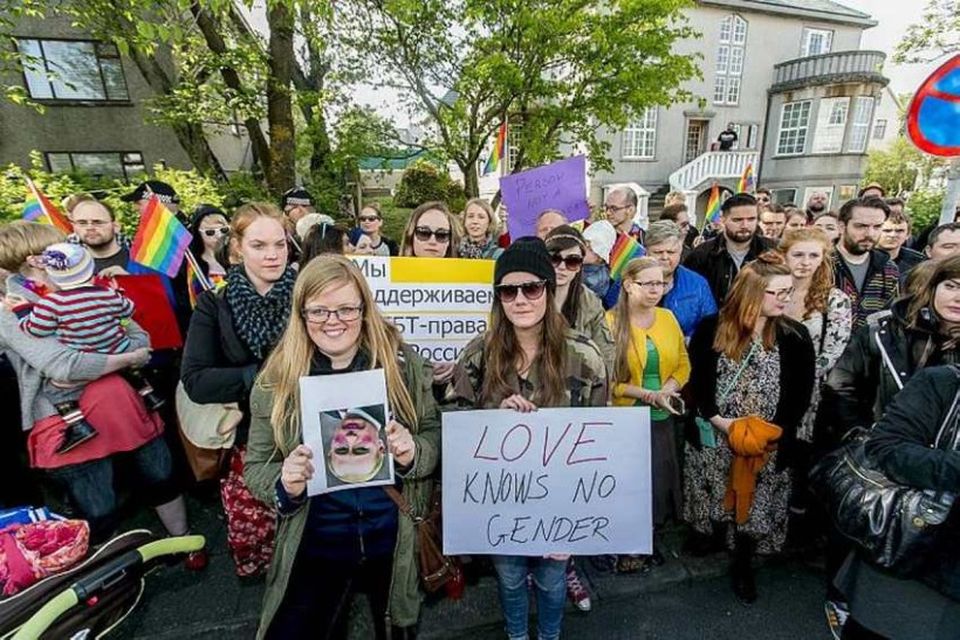 Mótmæli Samtakanna 78 við rússneska sendiráðið