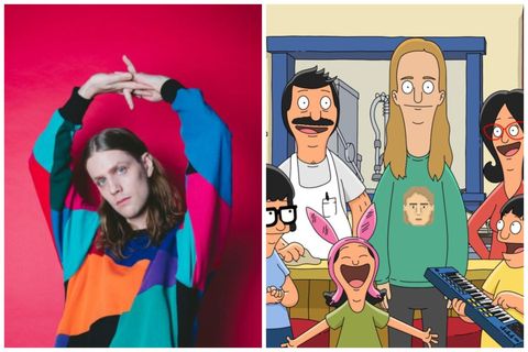 Daði Freyr fits well in with the Belcher family in the hit show Bob's Burger!