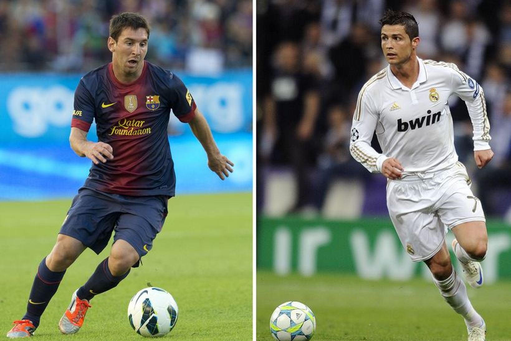 Lionel Messi (t.v.) og Cristiano Ronaldo mætast í stórleiknum, en …