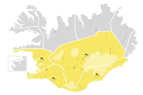 The Iceland Met Office warns of a storm tomorrow.