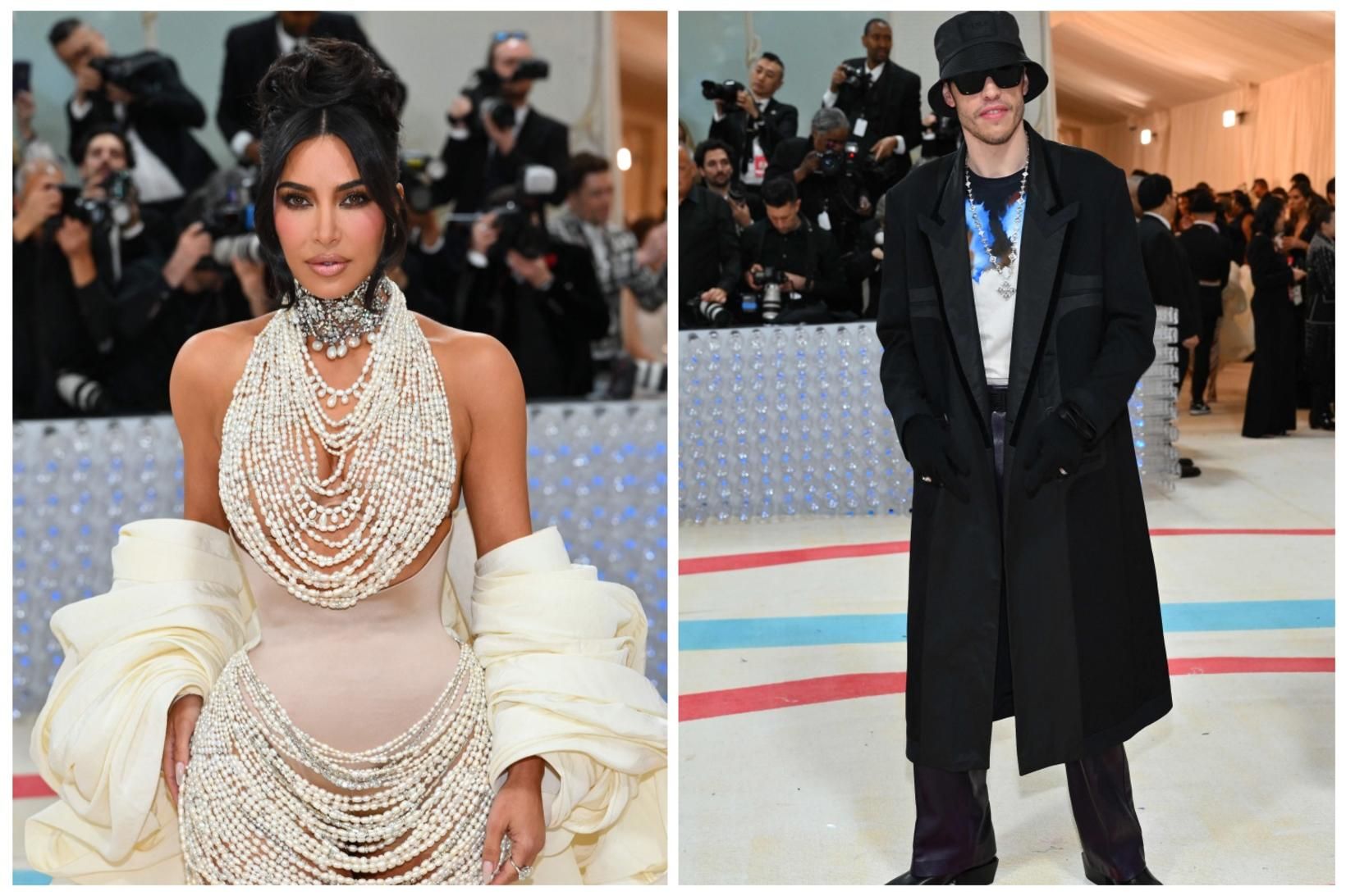 Kim Kardashian og Pete Davidson voru glæsileg á Met Gala.