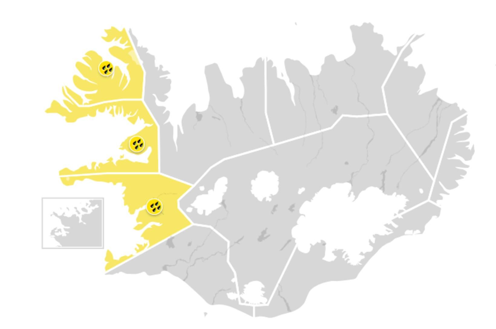 Gul viðvörun á morgun og hinn