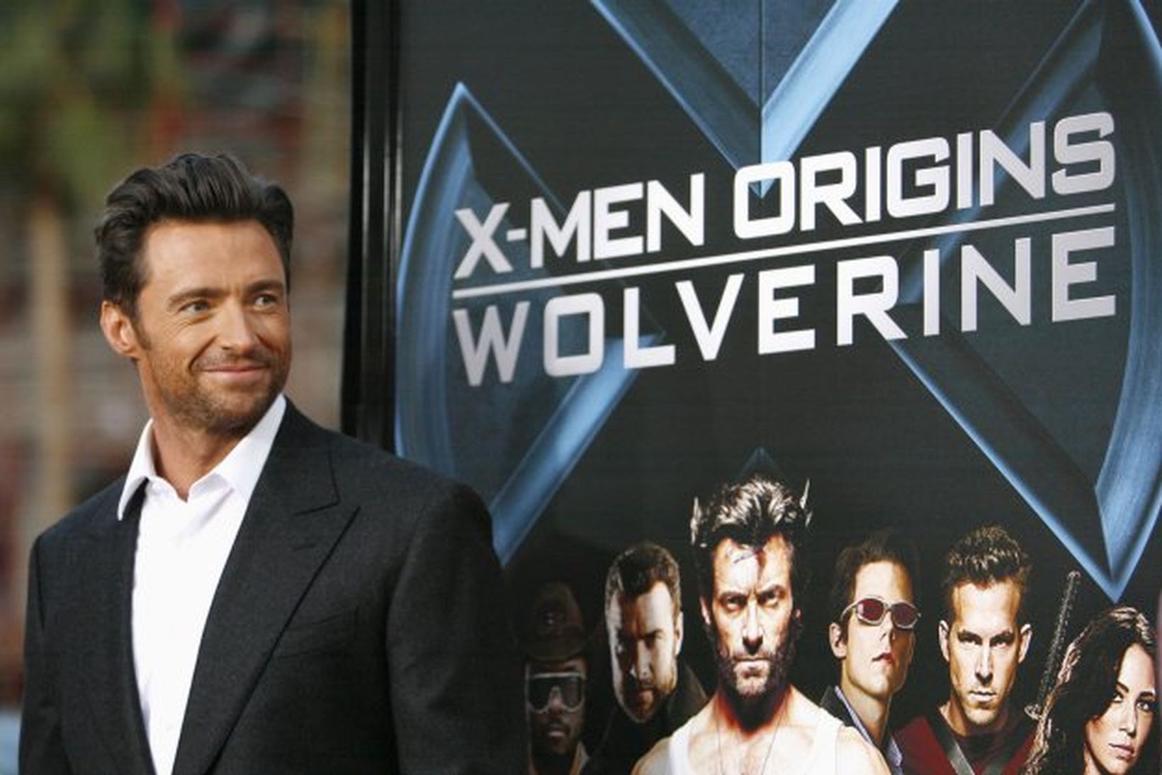 Hugh Jackman brosti breitt á frumsýningunni á X-Men Origins: Wolverine