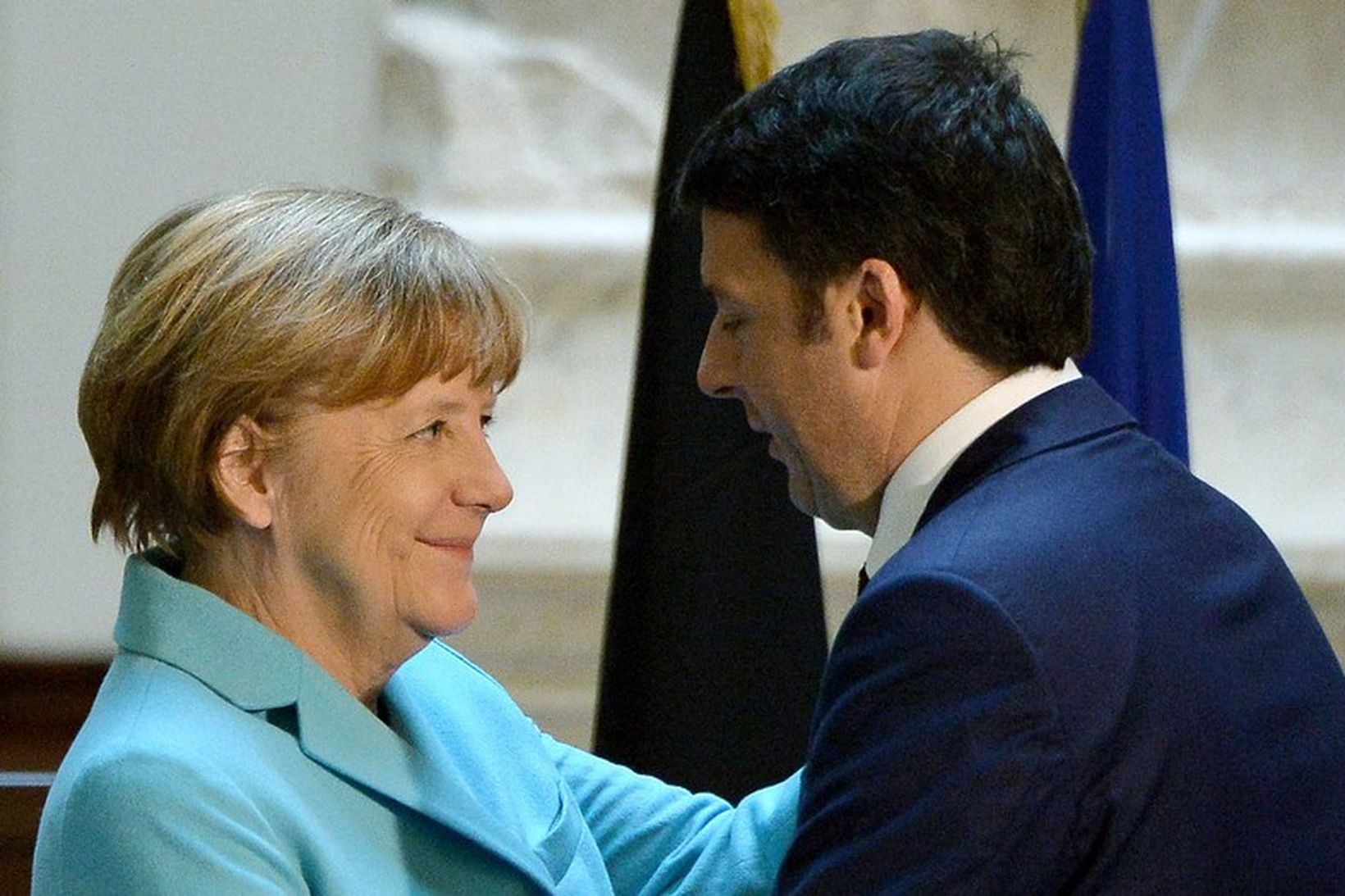 Matteo Renzi og Angela Merkel hittust í Flórens á Ítalíu.