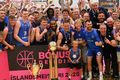 Íslandsmeistarar Stjarnan er Íslandsmeistari karla í körfubolta í fyrsta skipti í sögu félagsins og leikmennirnir fögnuðu vel í leikslok á Sauðárkróki.