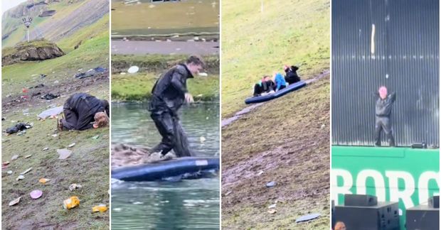 Gerða Valgeirsdóttir deildi myndböndum á TikTok sem sýna fjörug atvik frá lokastundum hátíðarinnar.