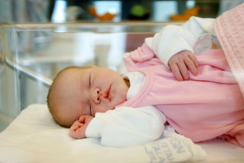 A baby girl at the maternity ward in Reykjavik.