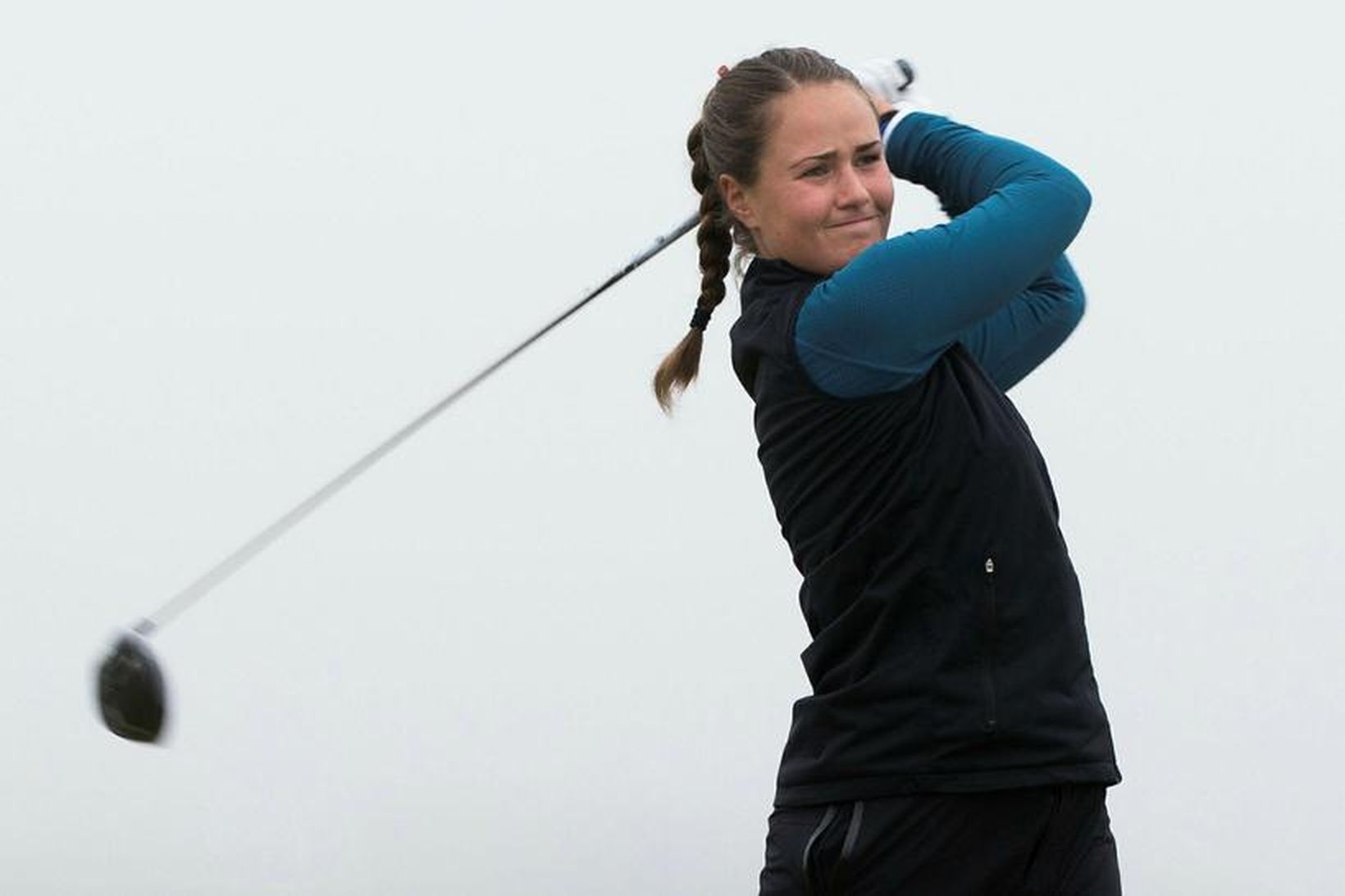 Guðrún Brá Björgvinsdóttir lék frábært golf í dag.