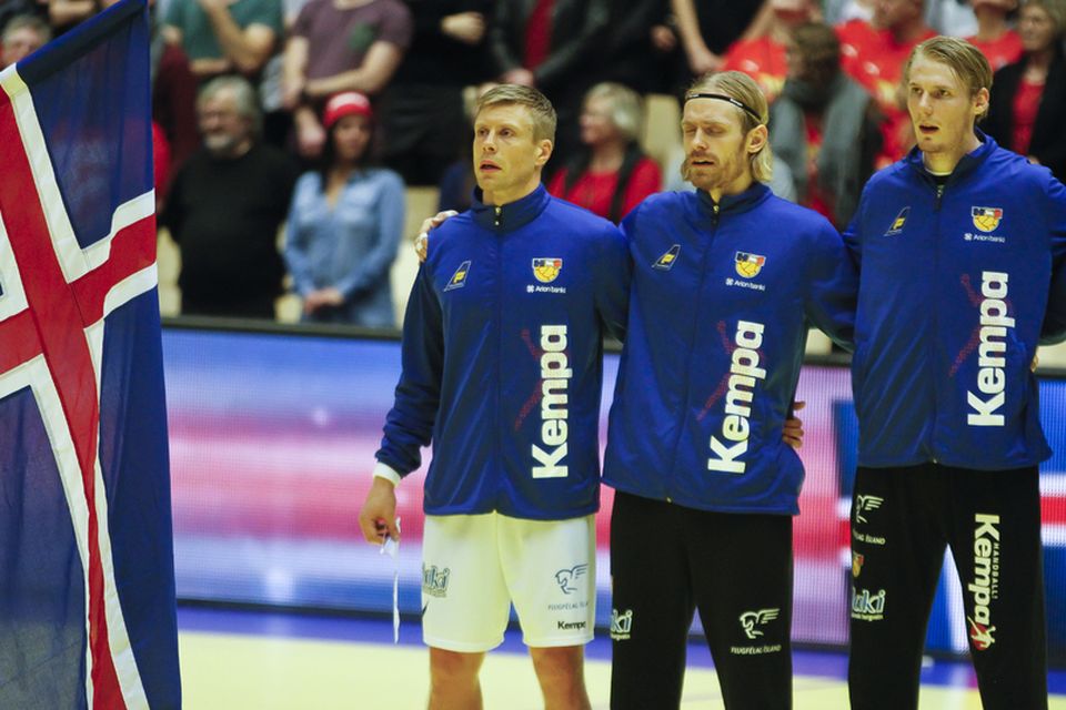 Guðjón Valur Sigurðsson, Björgvin Páll Gústavsson og Aron Rafn Eðvarðsson.