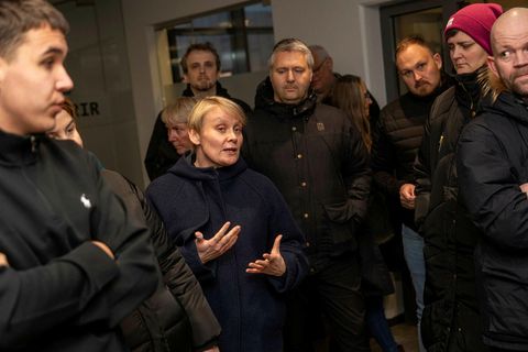 Sólveig Anna Jónsdóttir, formaður Eflingar stéttarfélags, á mótmælafundi í aðdraganda kjarasamninga síðasta árs.