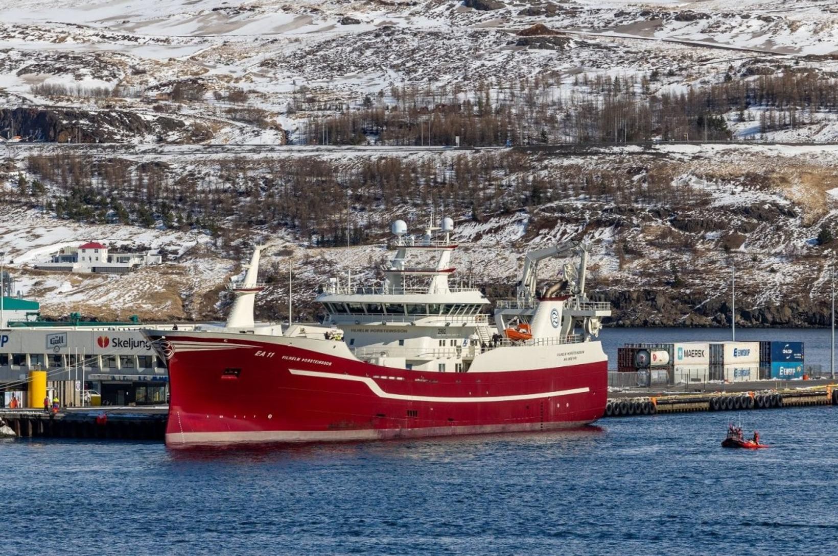 Sigldi stjórnlaust eftir bilun í skrúfbúnaði