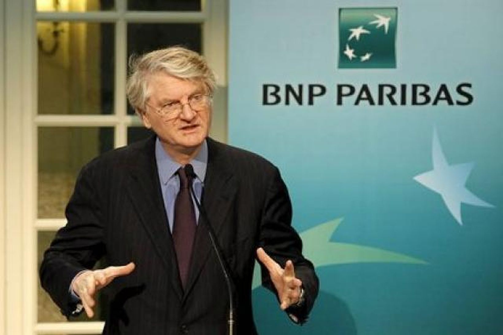 Baudouin Prot, forstjóri BNP Paribas, á blaðamannafundi í París í …