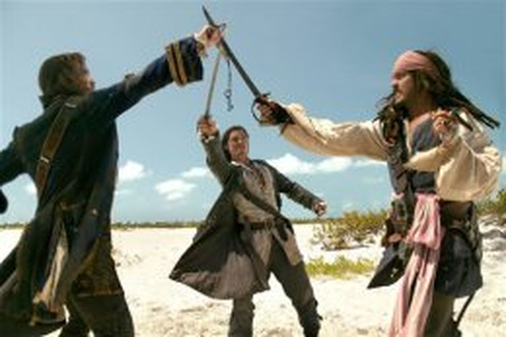 Johnny Depp og Orlando Bloom í hlutverkum sínum í Pirates …