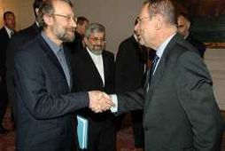 Javier Solana og Ali Larijani