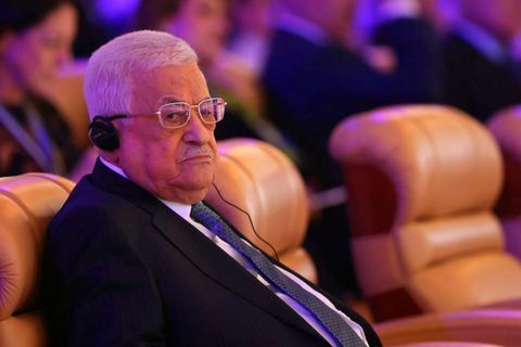 Mahmud Abbas, forseti Palestínu, á ráðstefnunni í Sádi-Arabíu.