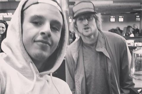 Owen Wilson had a juice at the airport upon arrival.