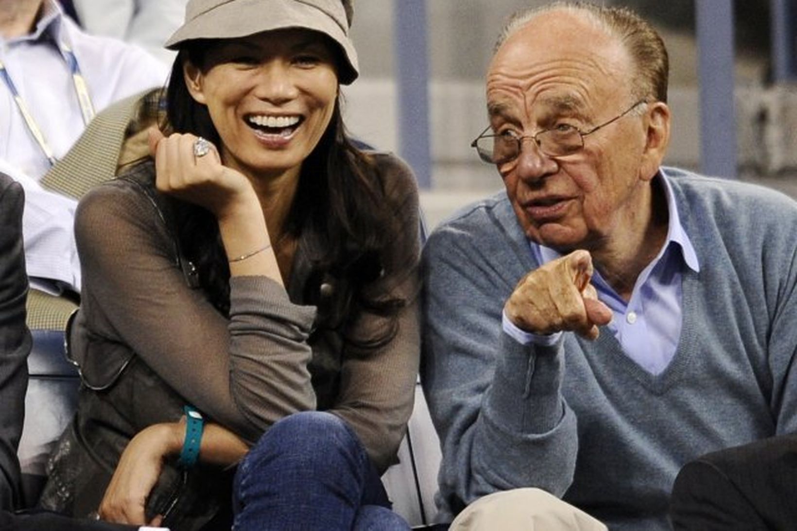 Rupert Murdoch ásamt eiginkonu sinni Wendi Deng.