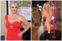 Britney Spears tók snúning í stofunni heima hjá sér.