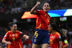 Esther Gonzalez fagnar öðru marka sinna í kvöld.