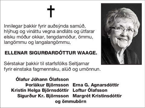 Ellenar Sigurðardóttur Waage.