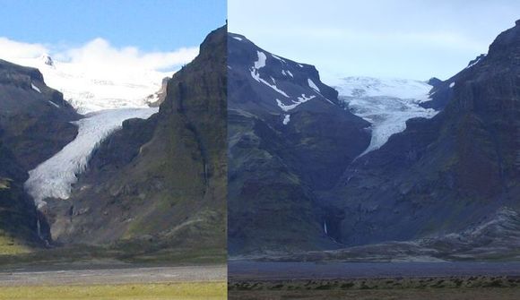 Jökullinn sýnir breytingarnar 