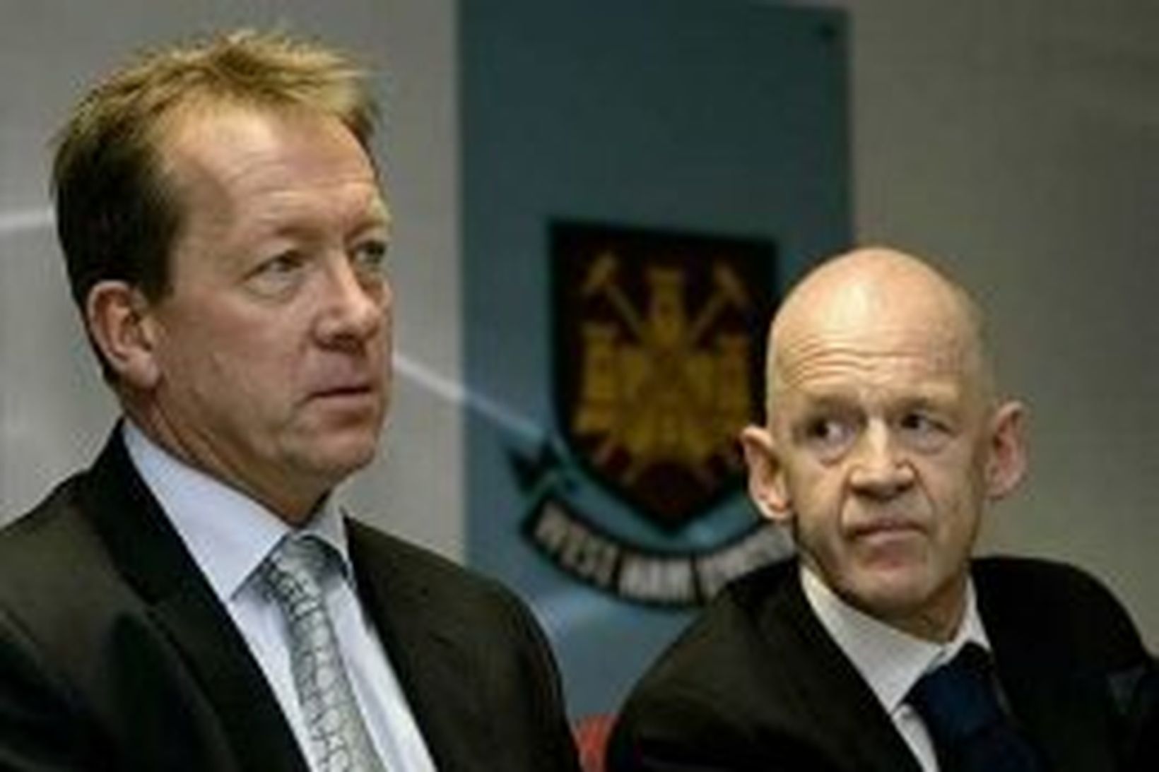 Alan Curbishley og Eggert Magnússon.