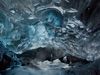 Ice cave in Breiðamerkurjökull glacier.