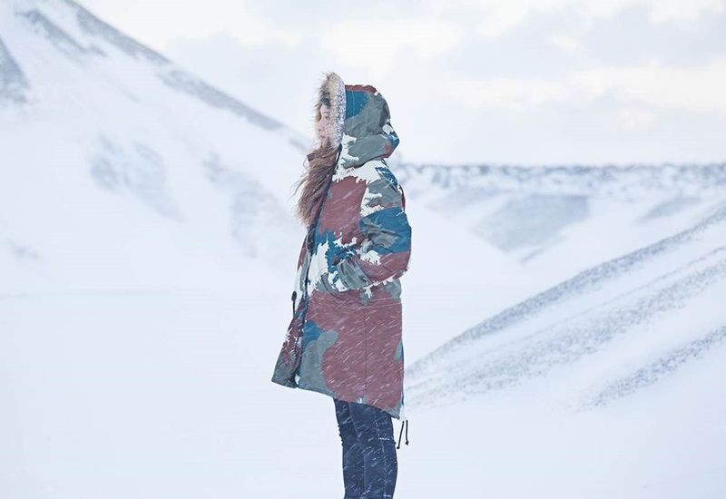 A Cintamani parka in the Iceland print.