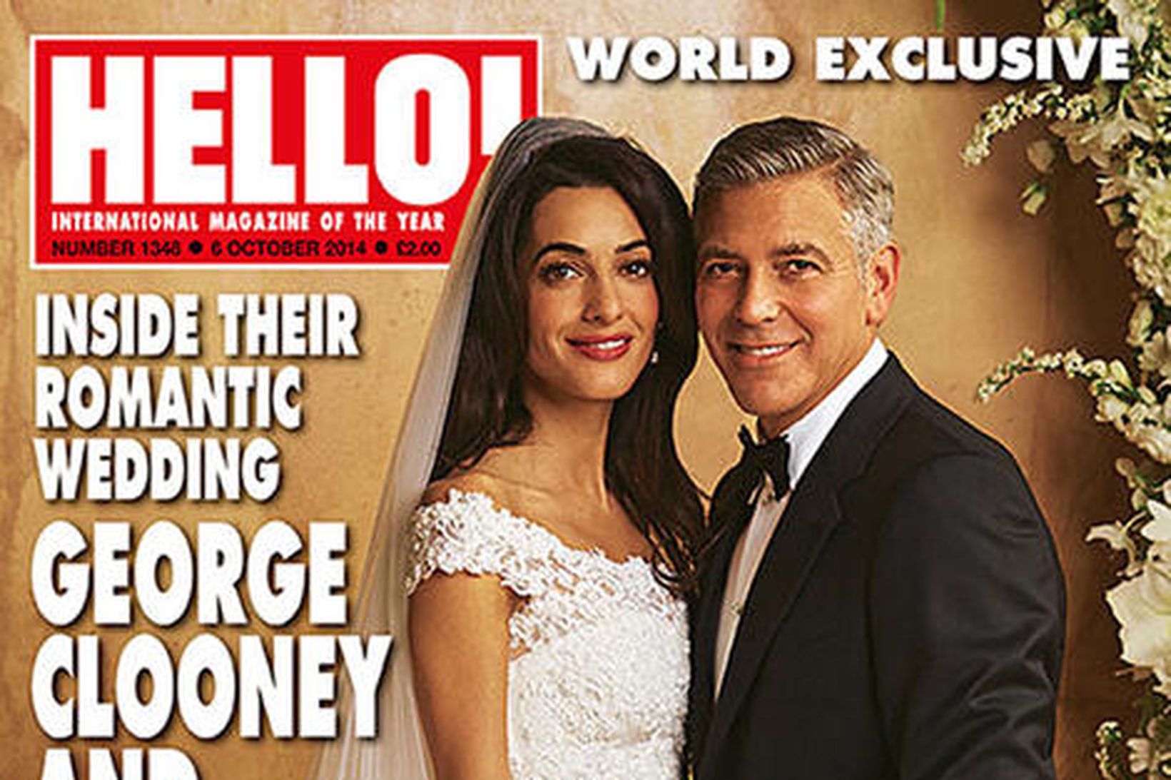 Amal Alamuddin og George Clooney prýddu forsíðu Hello!