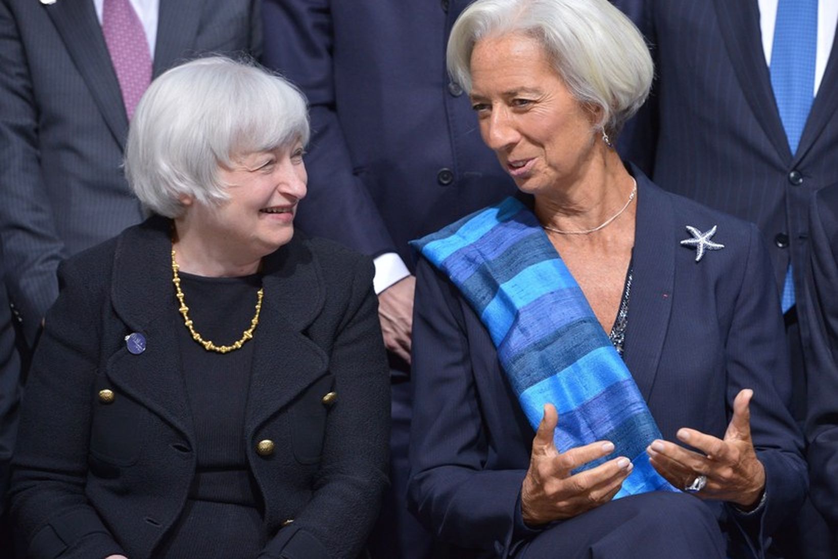 Janet Yellen ásamt Christine Lagarde framkvæmdastjóra Alþjóðagjaldeyrissjóðsins.