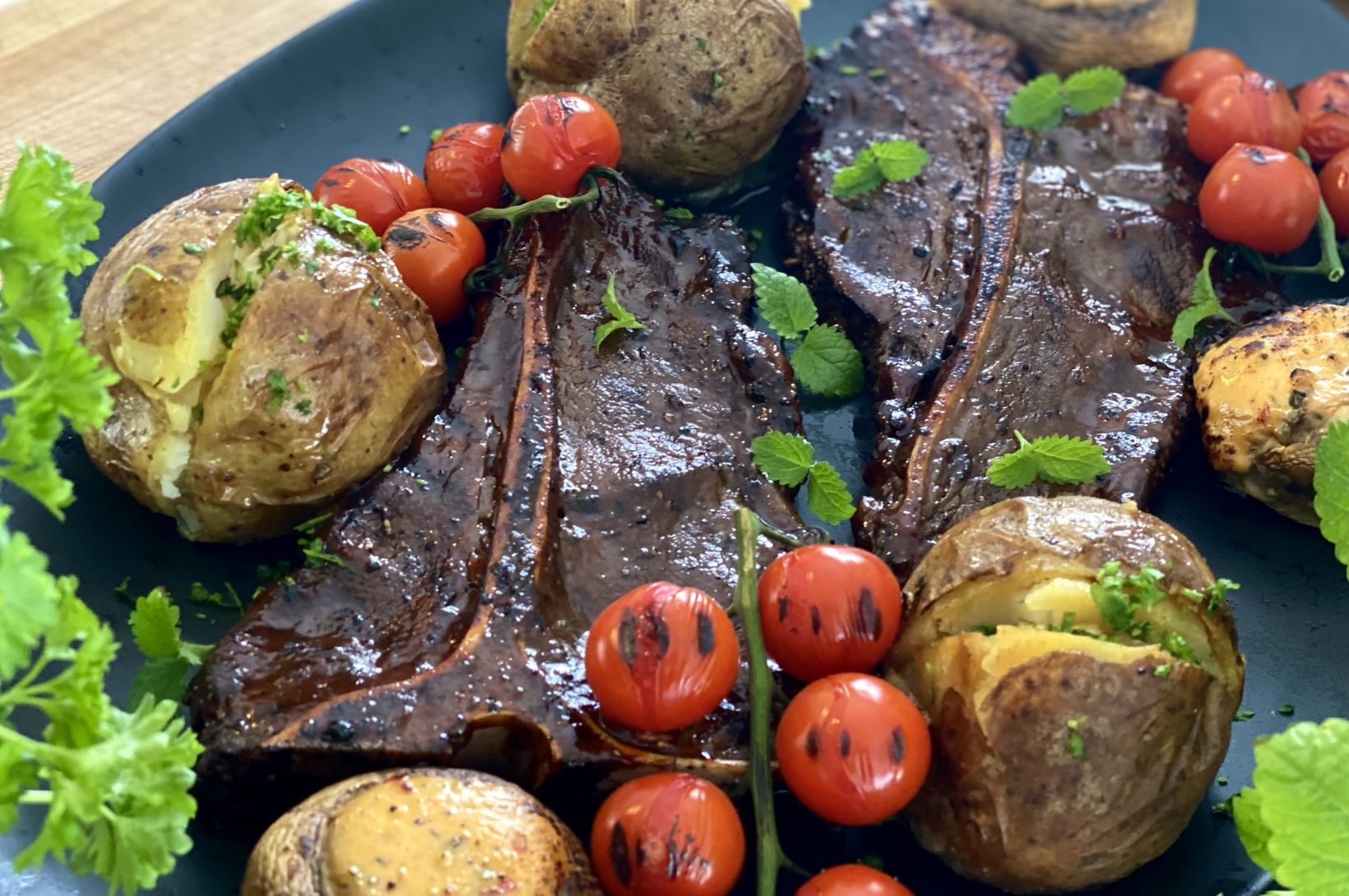 Stórbrotin T-bone steik með heimagerðri bernaise