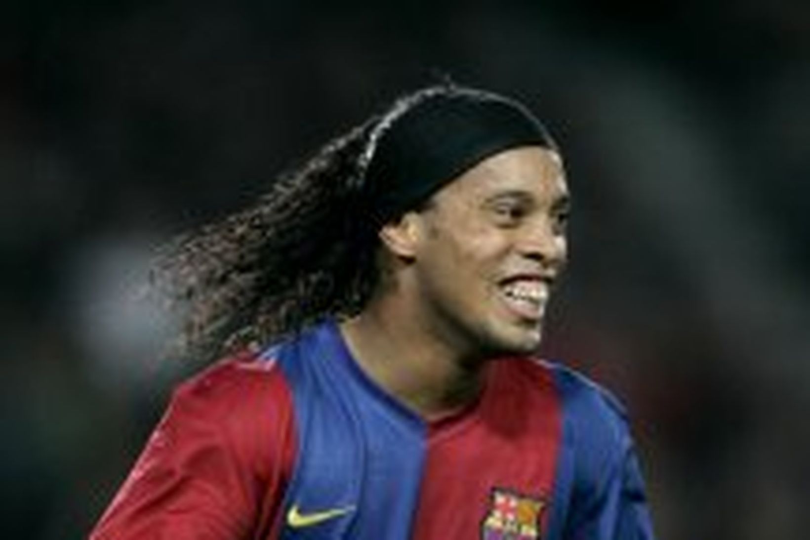 Ronaldinho kátur í leiknum í kvöld.