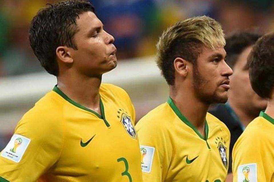 Thiago Silva og Neymar að leik loknum