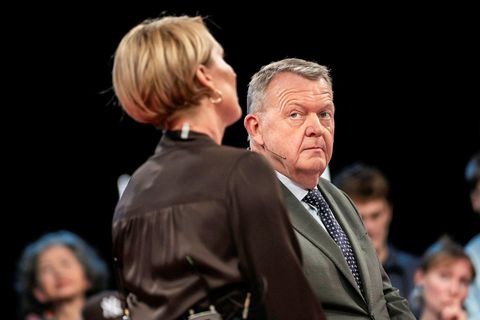 Lars Løkke Rasmus­sen, utanríkisráðherra Danmerkur, sést hér í spjallþætti sem var sýndur nýverið þar sem …