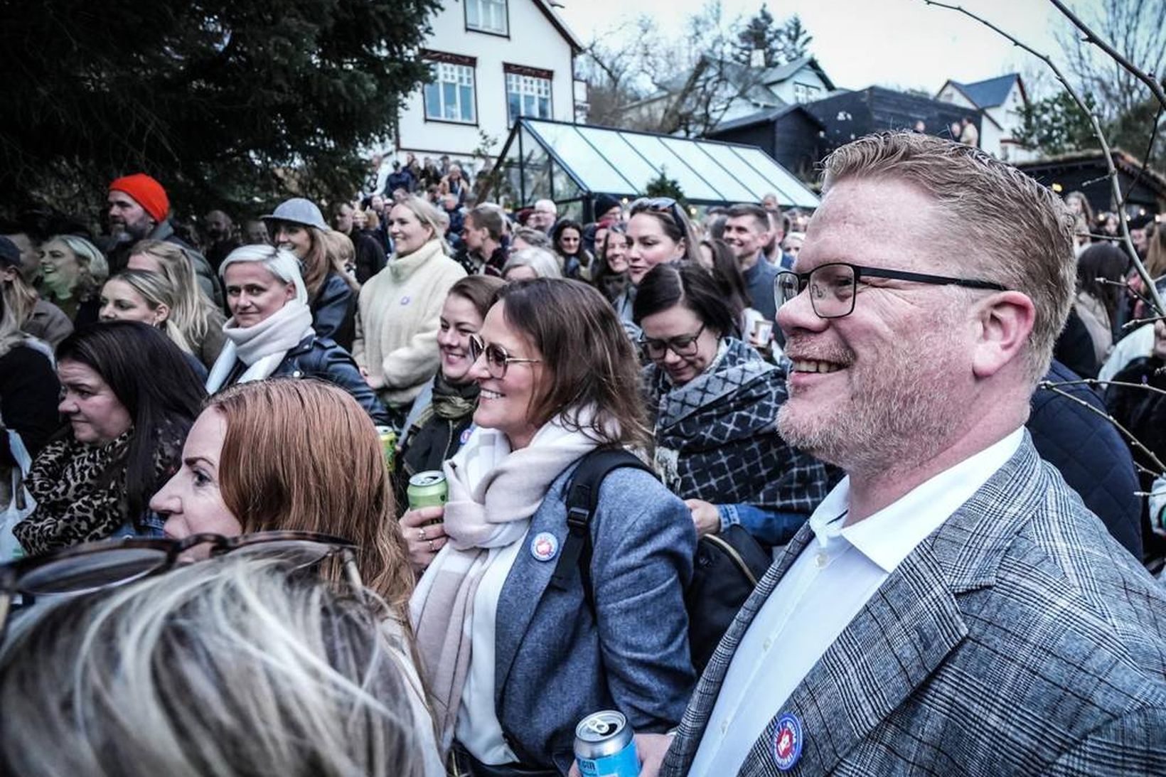 Valdimar Víðisson bæjarstjóri Hafnarfjarðar lét sig ekki vanta í veisluna.