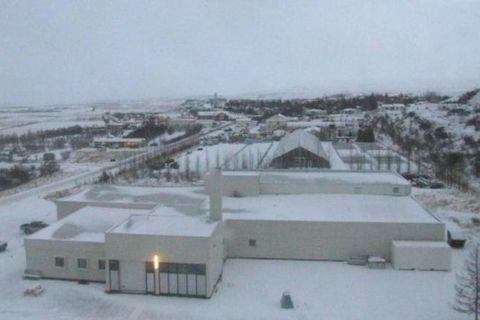 The young Turkish traveller pitched up a tent in snowy, cold Egilsstaðir last night.
